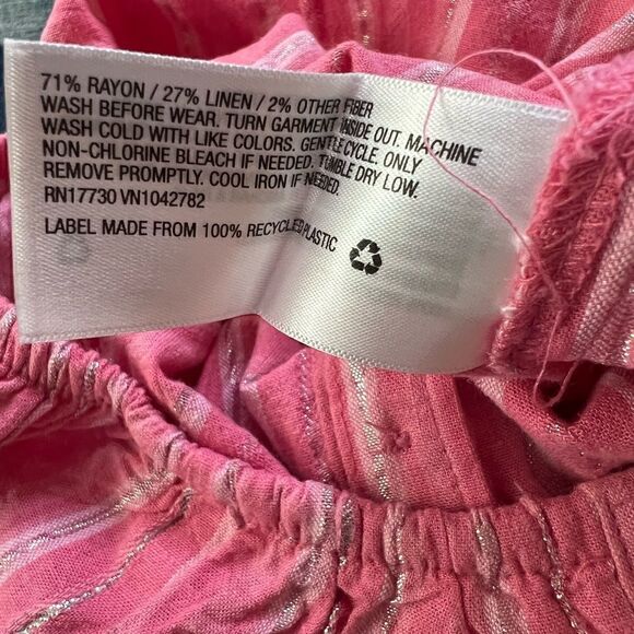 NWT! Cat & Jack Pink Silver Striped Ruffle Sleeve Romper 5T - Picture 6 of 7